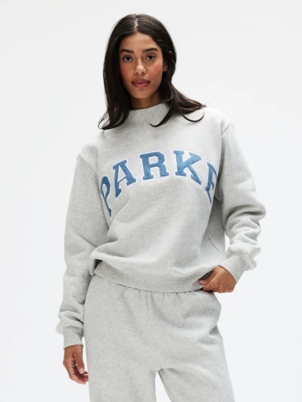 Parke Vintage Denim Varsity Mockneck and Heritage Sweatpants Set